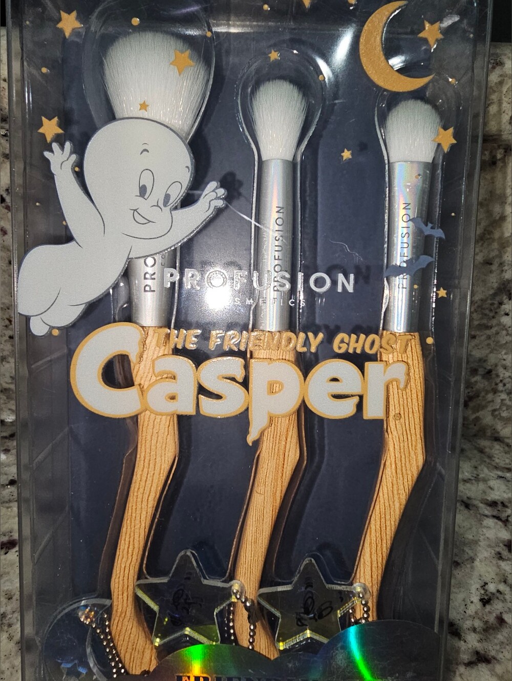 Profusion Cosmetics Casper the Friendly Ghost-3pc Eye & Face Brush Set, New